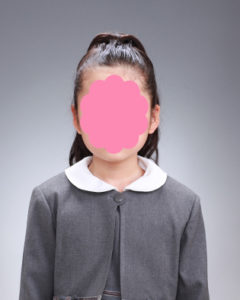 受験写真　女児　ポニーテール