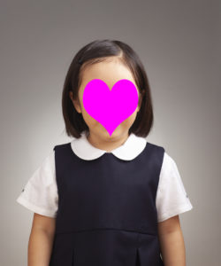 幼稚園受験用写真　女児　前髪結わく