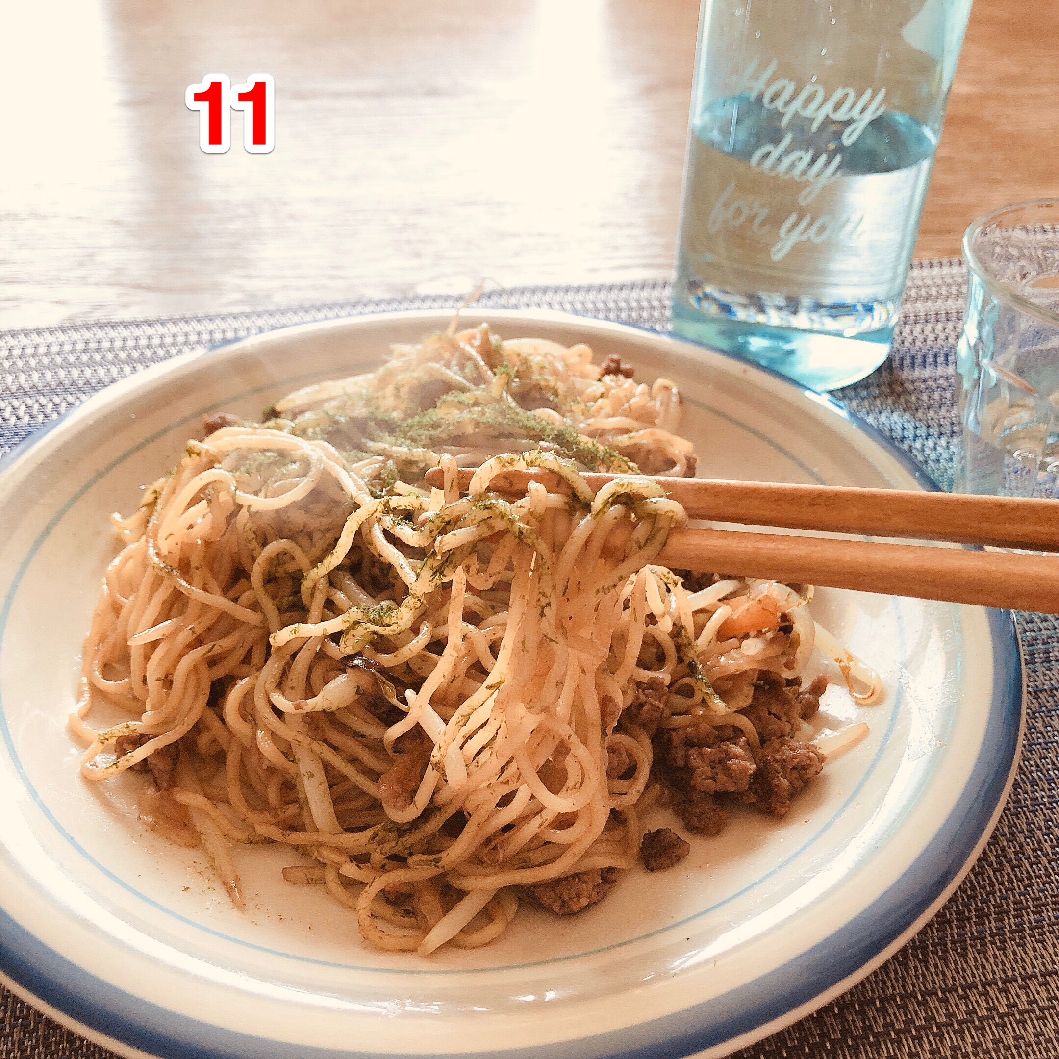 フライパンひとつでできたソース焼きそば